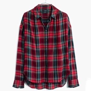 Madewell “Central Long Sleeve” Plaid Button Up NWT